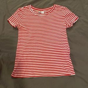 Divided Women’s Tee Shirt Size XS Red and White Striped